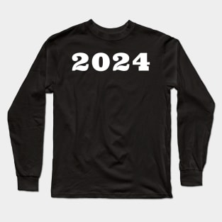 Class Of 2024. Simple Typography 2024 Design for Class Of/ Graduation Design. White Long Sleeve T-Shirt